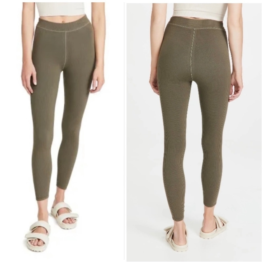 NWT Good American Ribbed High-Waisted Stretchy Leggings in Sea Turtle, 2XL/3XL